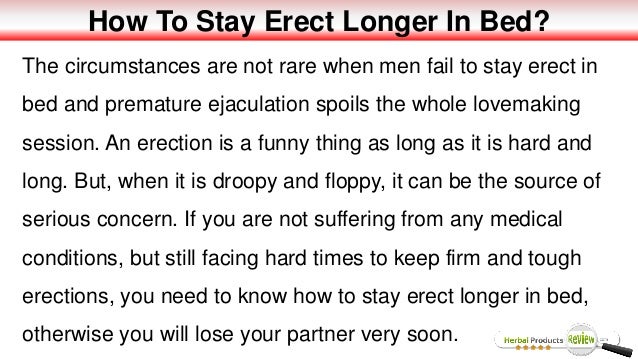 How to keep a erection longer naturally